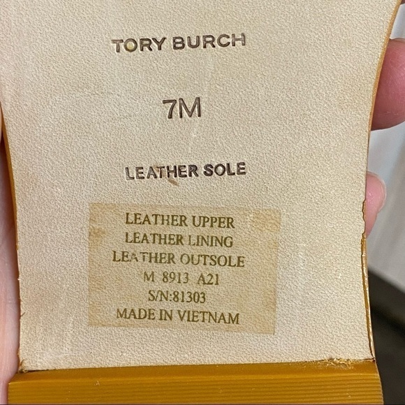 Tory‎ Burch Capri Leather Beaded Flip Flop Sandals Size 7 Women - Picture 11 of 11